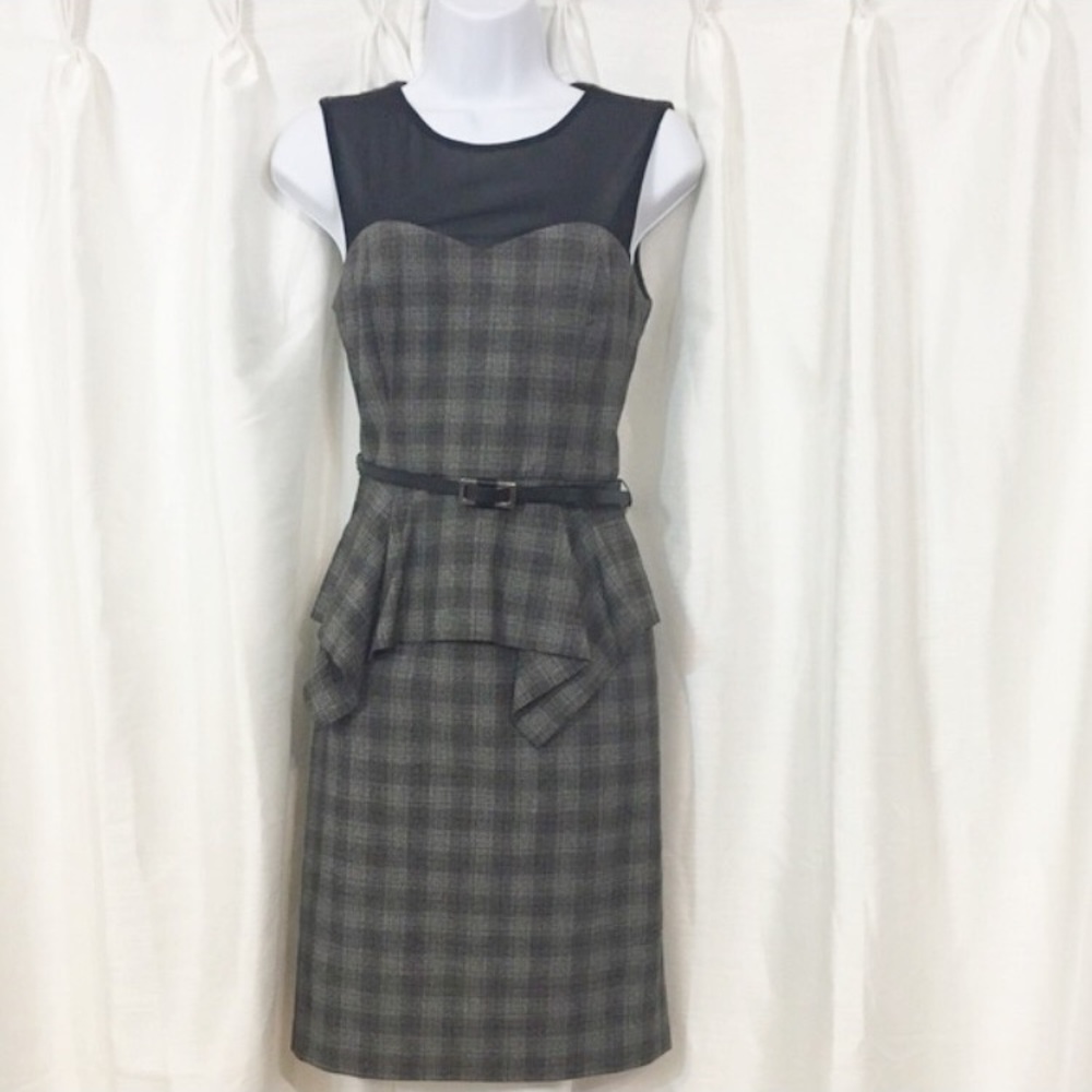 Saks 5th Avenue Houndstooth Peplum dress Sz 2